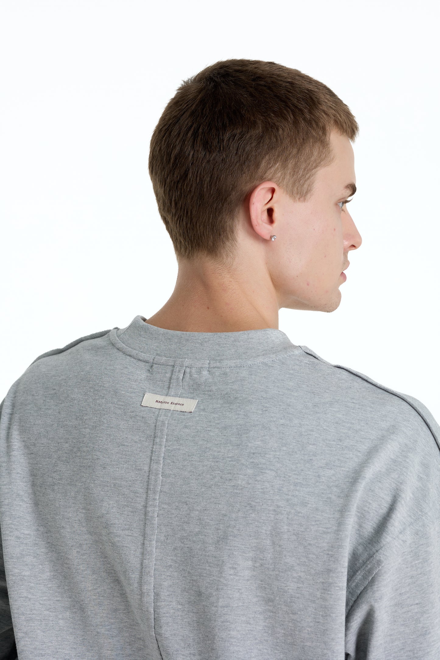 ME DISTRESSED PRINT LONGTEE GREY