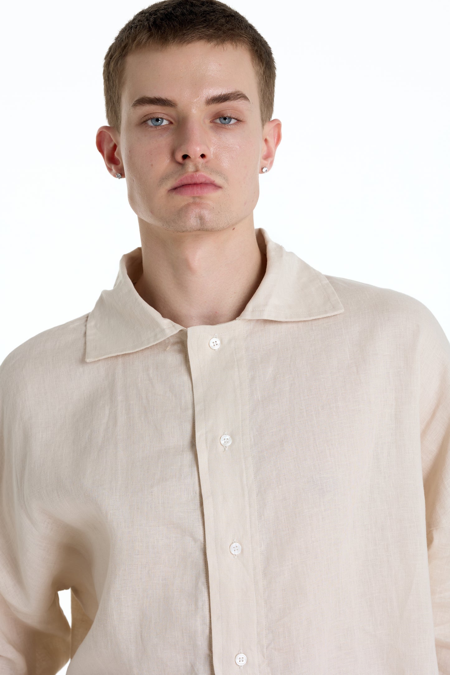 FRANCESCO LINEN TAN SHIRT