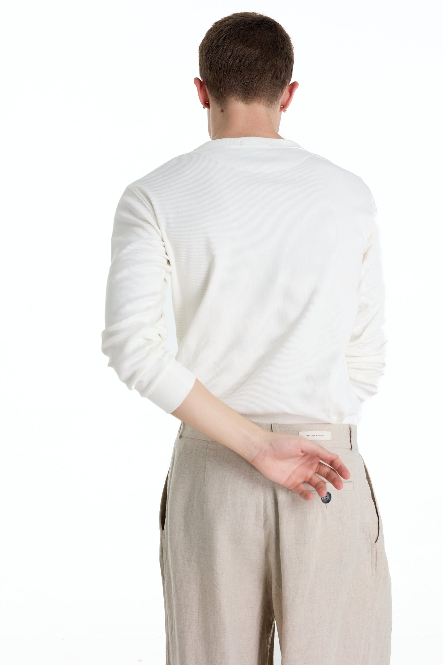 RIBBINORI MILKY WHITE LONG-SLEEVED
