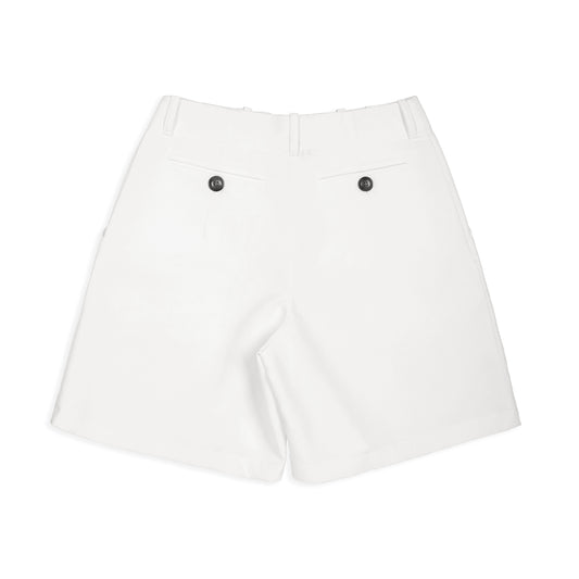 HIGH WAIST WHITE LINEN LEWIS SHORTS