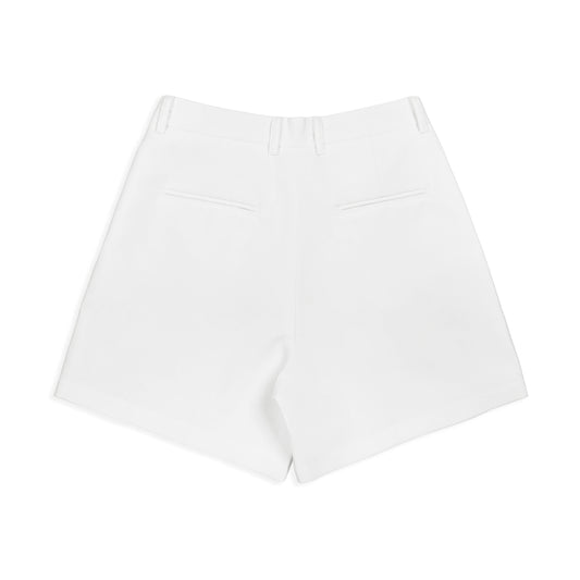 LOW WAIST WHITE LINEN LAINE SHORTS