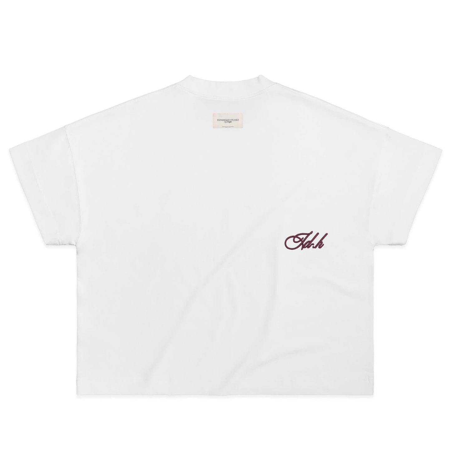 IDH EMBROIDERY TAPED WHITE BOXY TEE