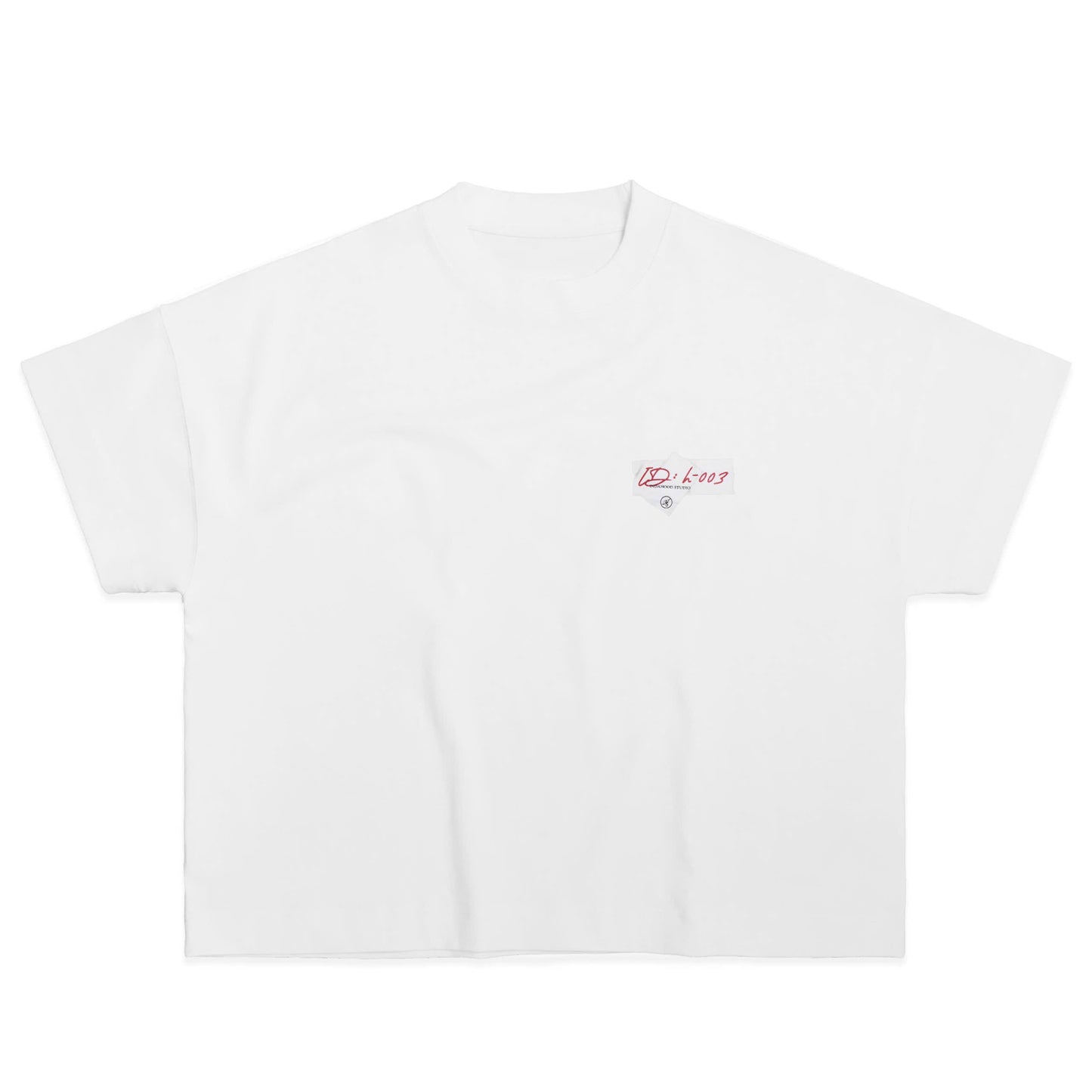 IDH EMBROIDERY TAPED WHITE BOXY TEE