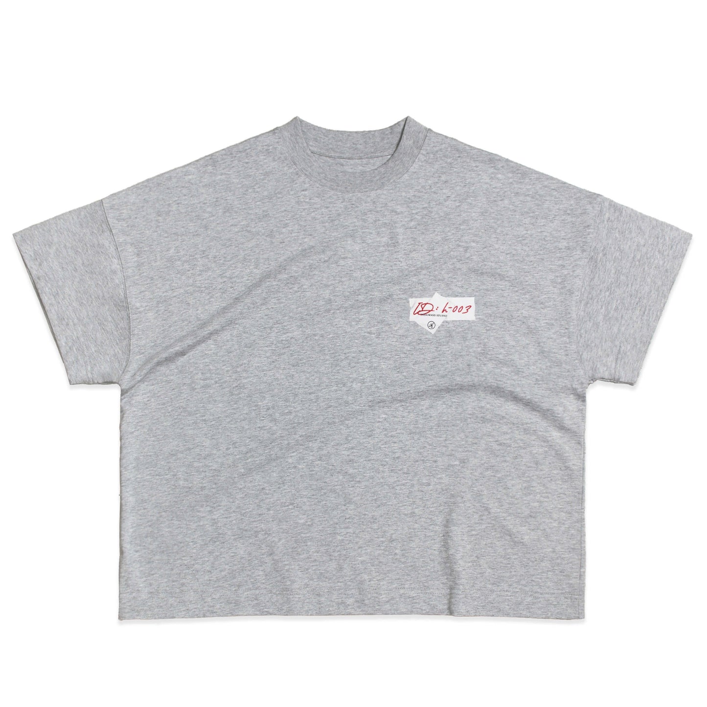 IDH EMBROIDERY TAPED GREY BOXY TEE