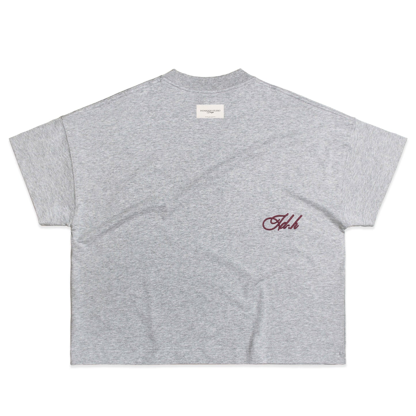 IDH EMBROIDERY TAPED GREY BOXY TEE