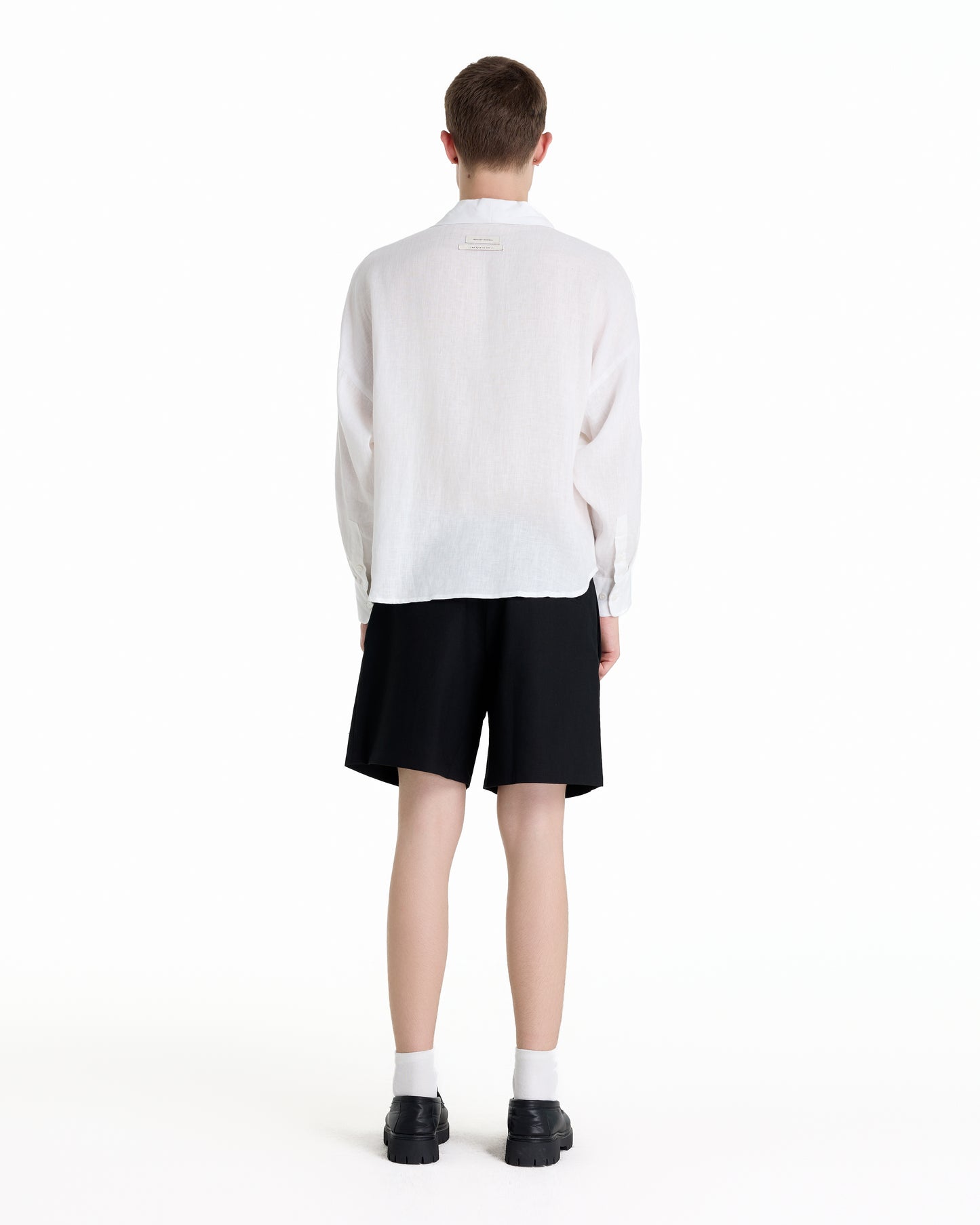 ENZO NERO WHITE LINEN SHIRT