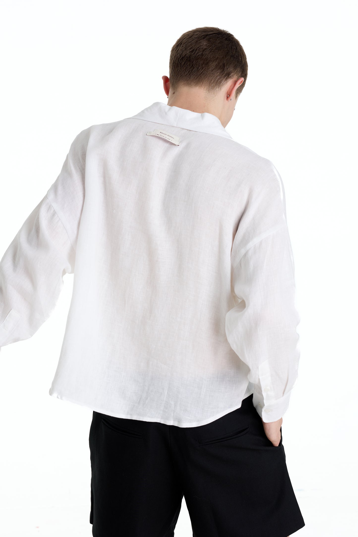 ENZO NERO WHITE LINEN SHIRT