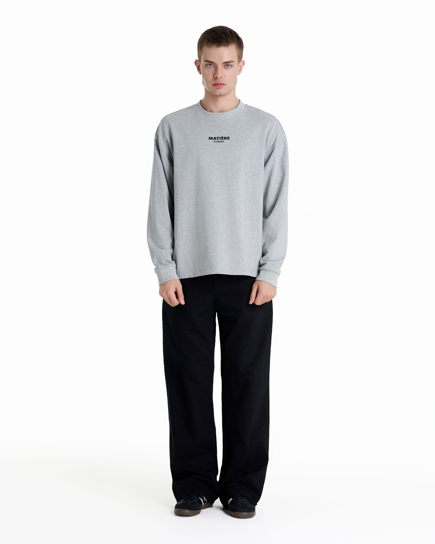 ME DISTRESSED PRINT LONGTEE GREY