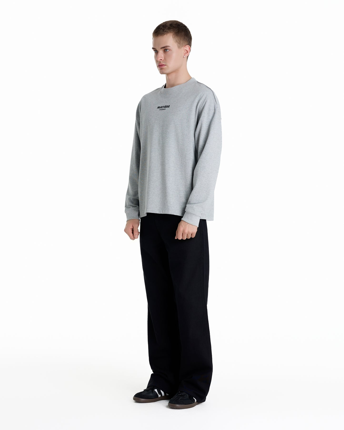 ME DISTRESSED PRINT LONGTEE GREY
