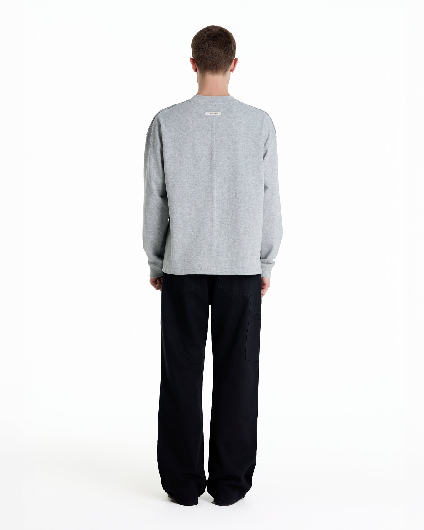 ME DISTRESSED PRINT LONGTEE GREY