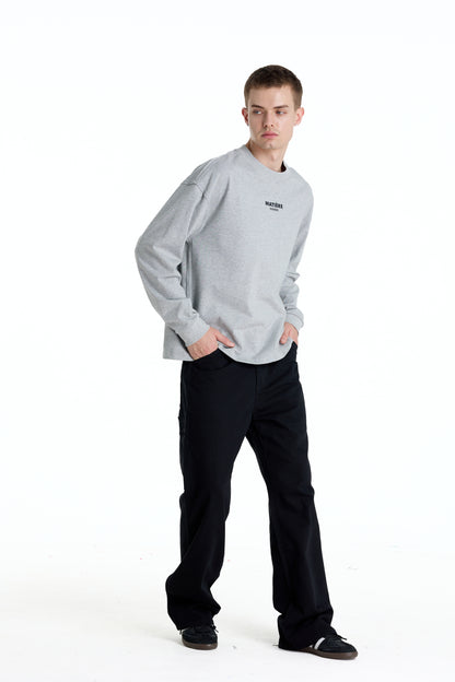 ME DISTRESSED PRINT LONGTEE GREY