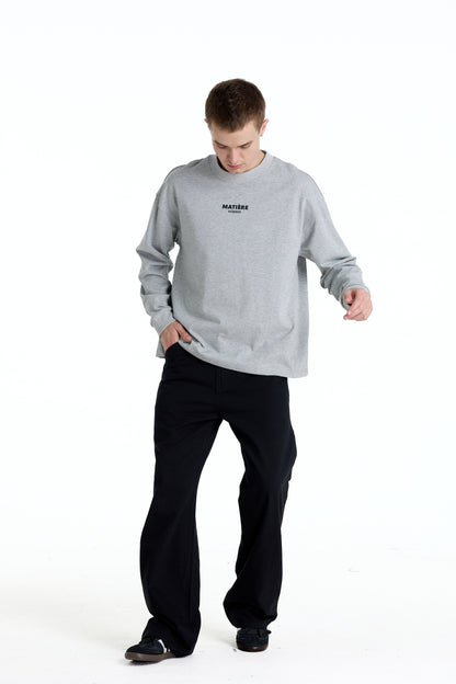 ME DISTRESSED PRINT LONGTEE GREY