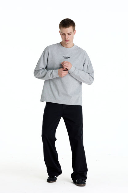ME DISTRESSED PRINT LONGTEE GREY