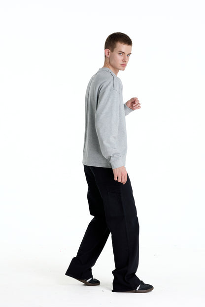 ME DISTRESSED PRINT LONGTEE GREY