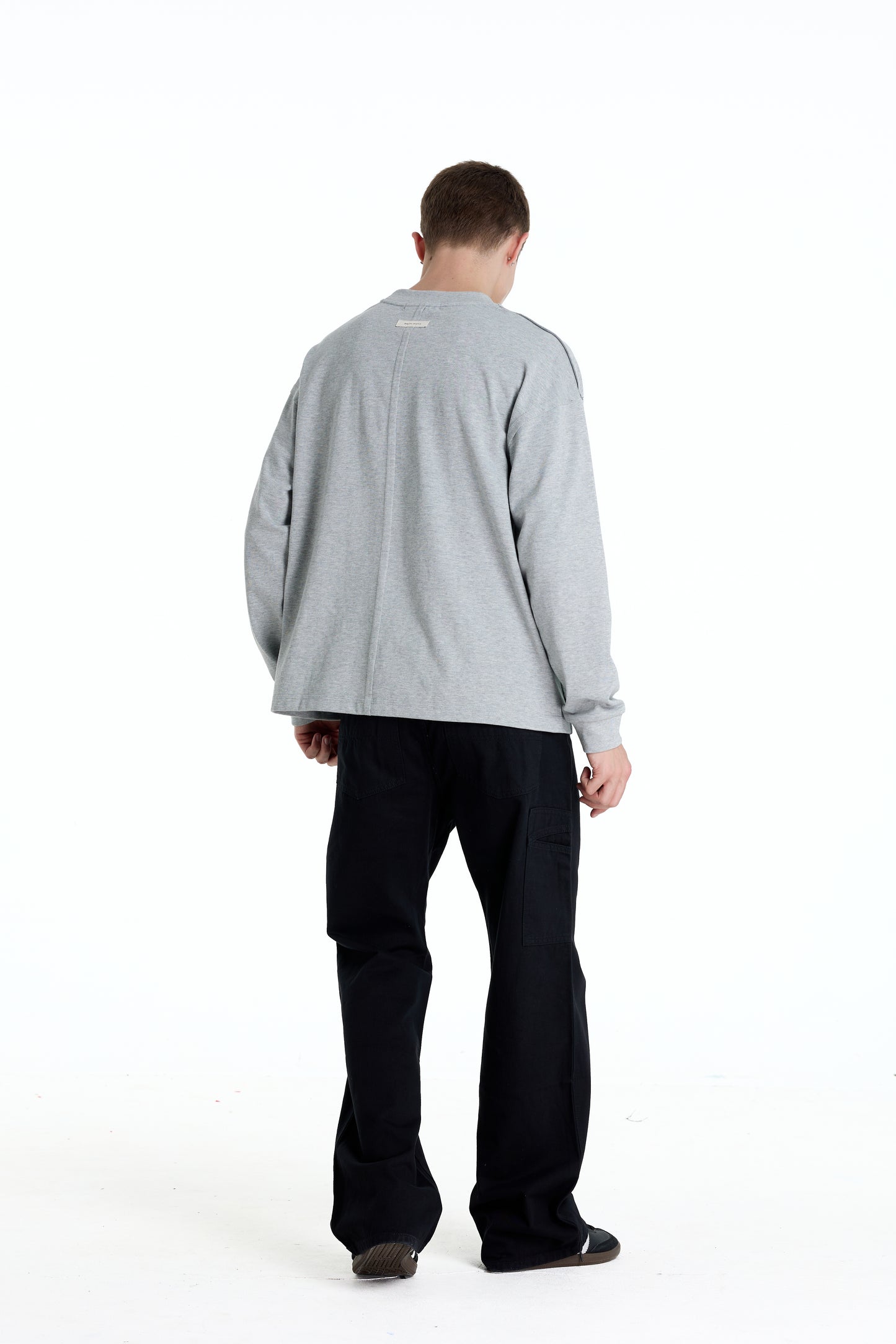 ME DISTRESSED PRINT LONGTEE GREY