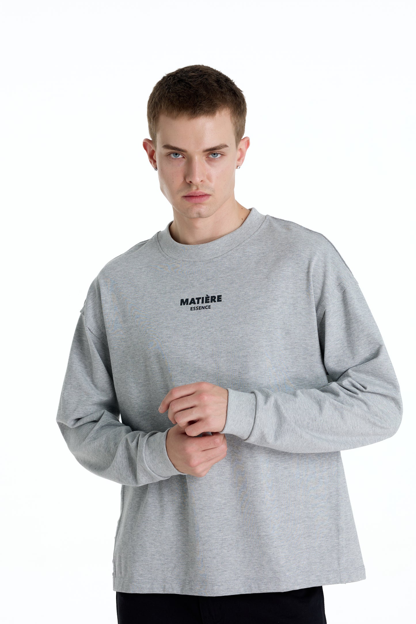 ME DISTRESSED PRINT LONGTEE GREY