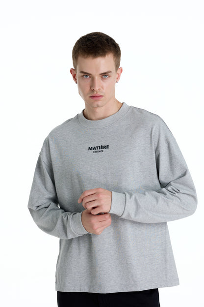 ME DISTRESSED PRINT LONGTEE GREY