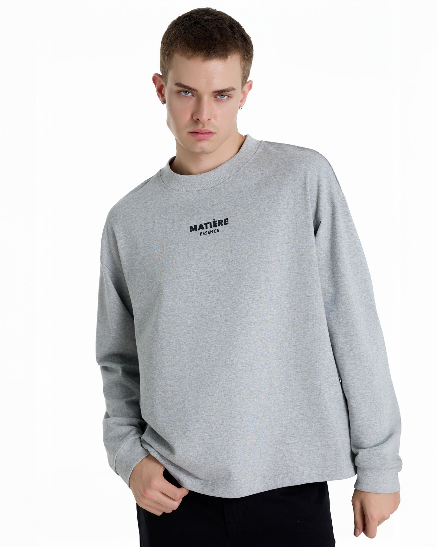 ME DISTRESSED PRINT LONGTEE GREY