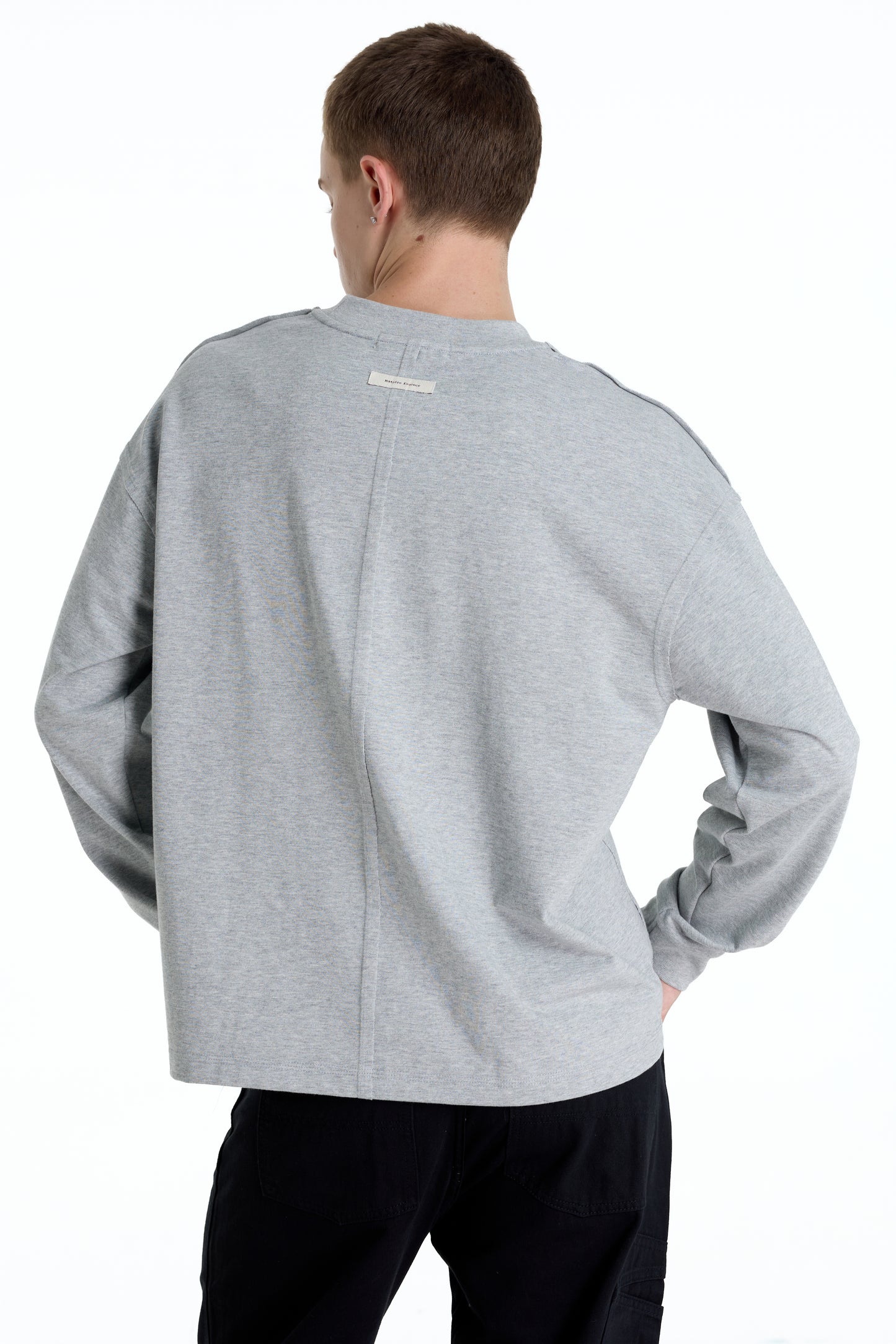 ME DISTRESSED PRINT LONGTEE GREY