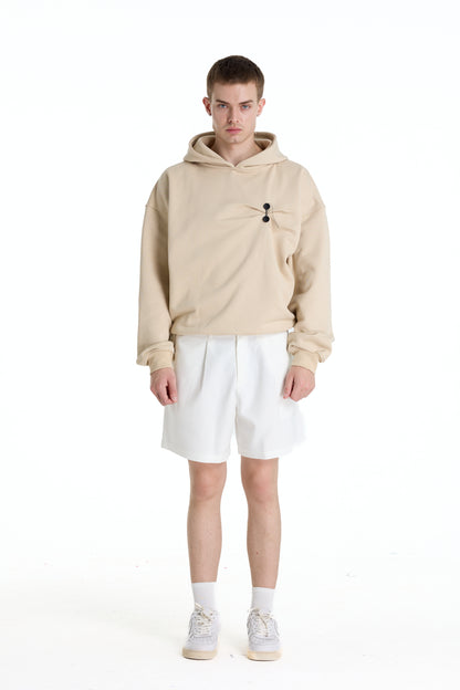 LOW WAIST WHITE LINEN LAINE SHORTS