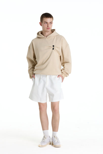 LOW WAIST WHITE LINEN LAINE SHORTS