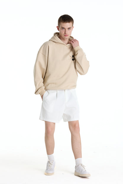 LOW WAIST WHITE LINEN LAINE SHORTS