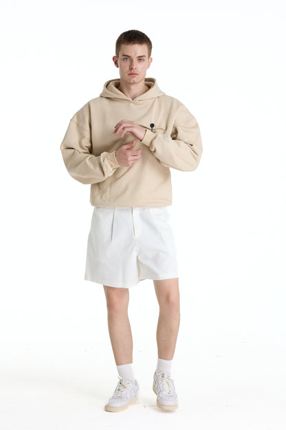 LOW WAIST WHITE LINEN LAINE SHORTS