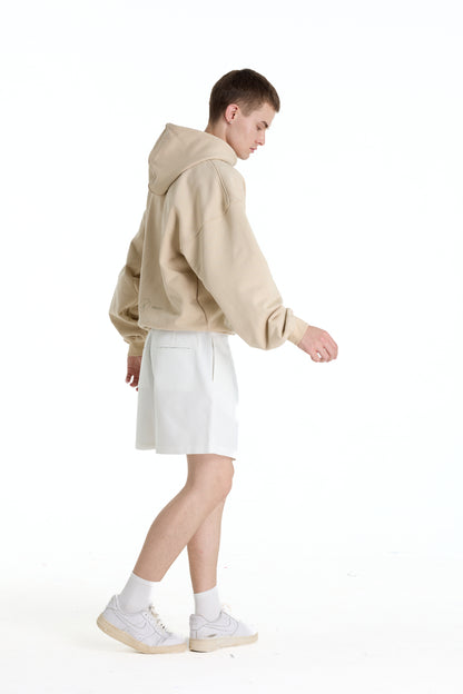 LOW WAIST WHITE LINEN LAINE SHORTS