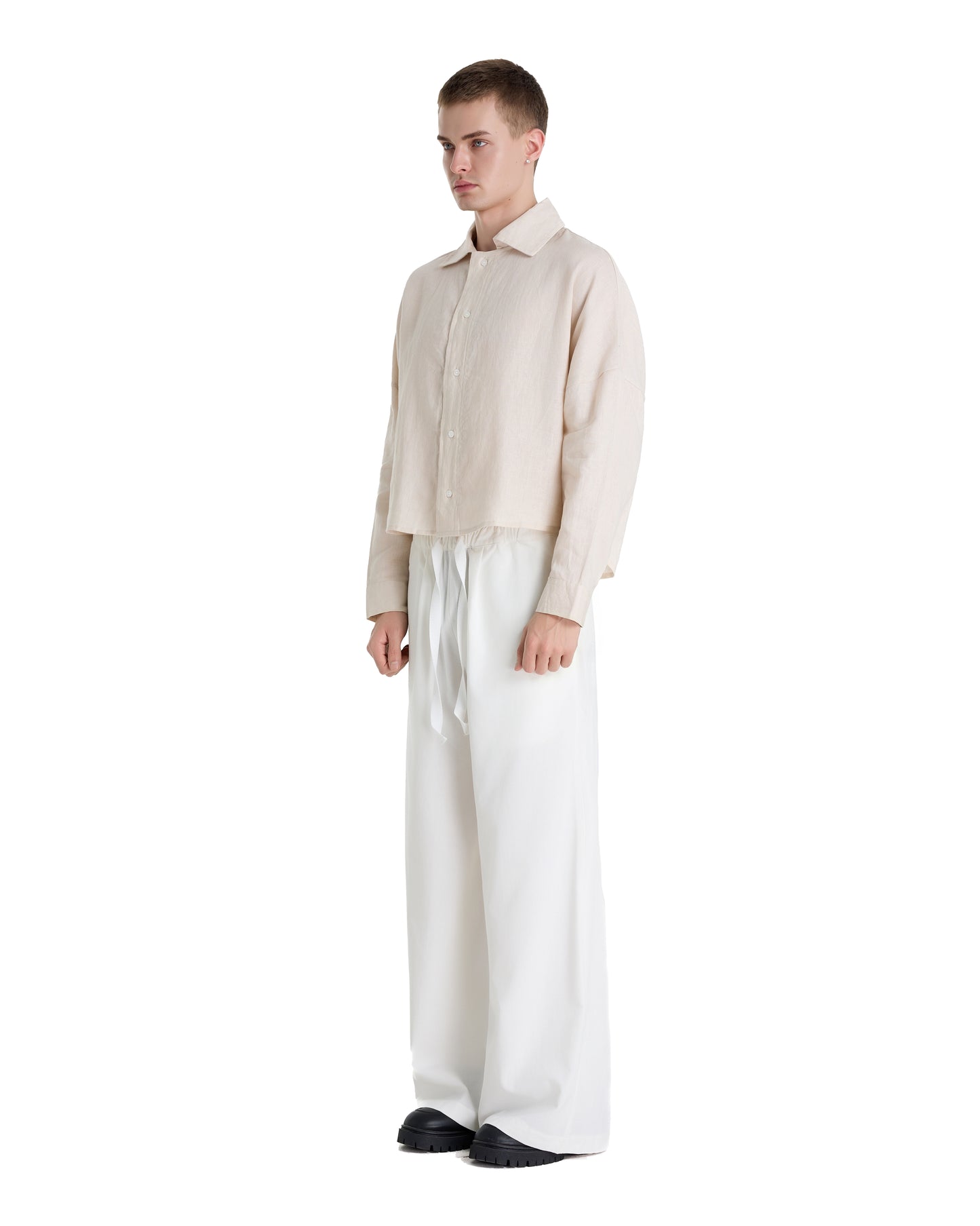 FRANCESCO LINEN TAN SHIRT