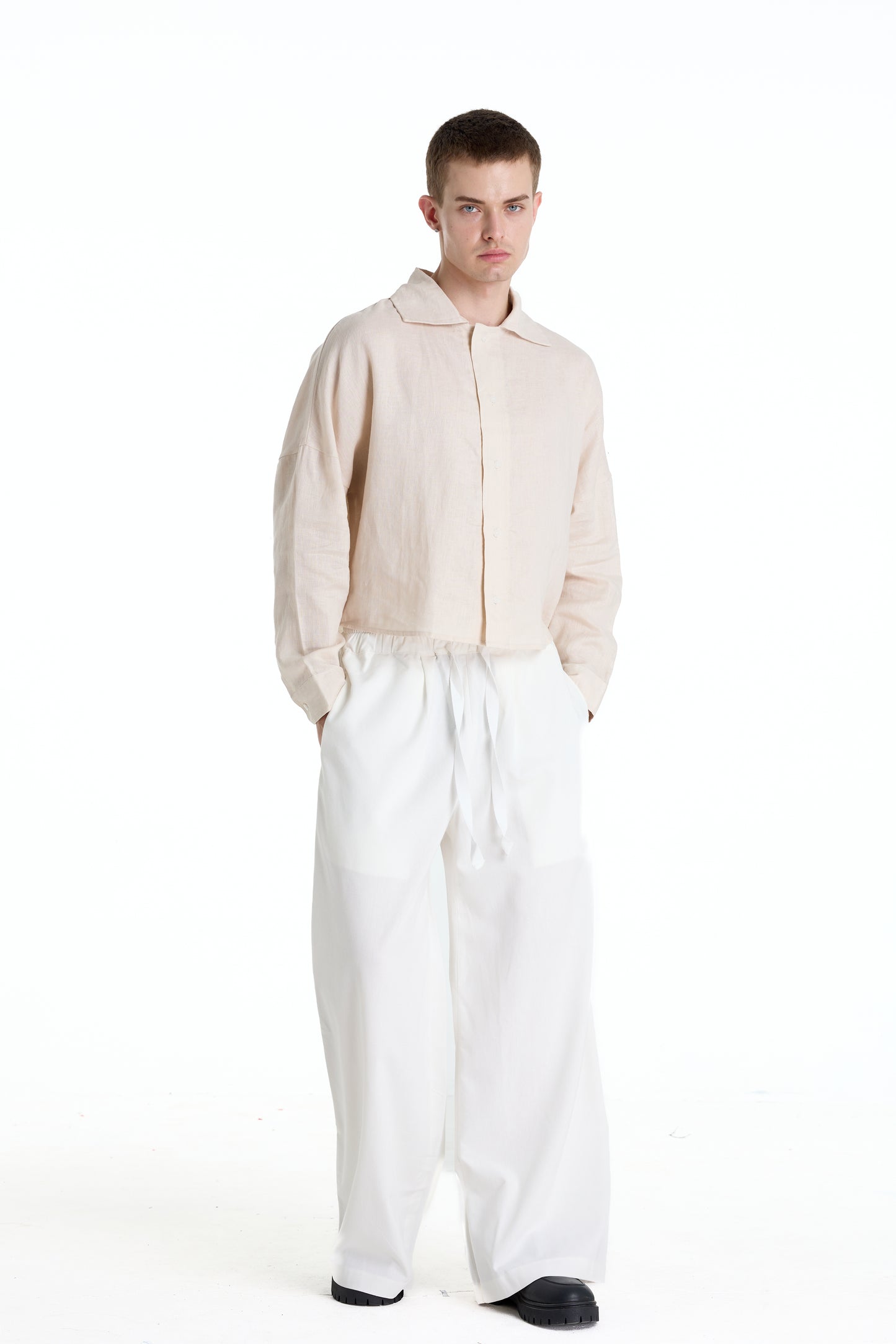 FRANCESCO LINEN TAN SHIRT
