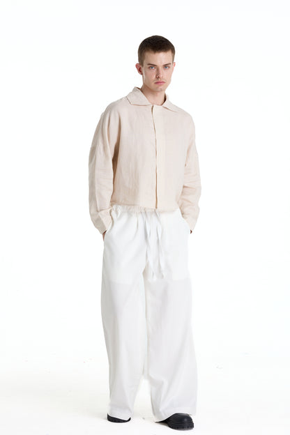 FRANCESCO LINEN TAN SHIRT