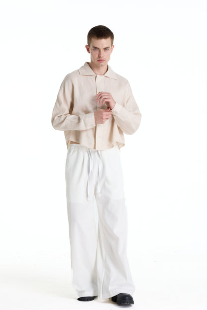 FRANCESCO LINEN TAN SHIRT