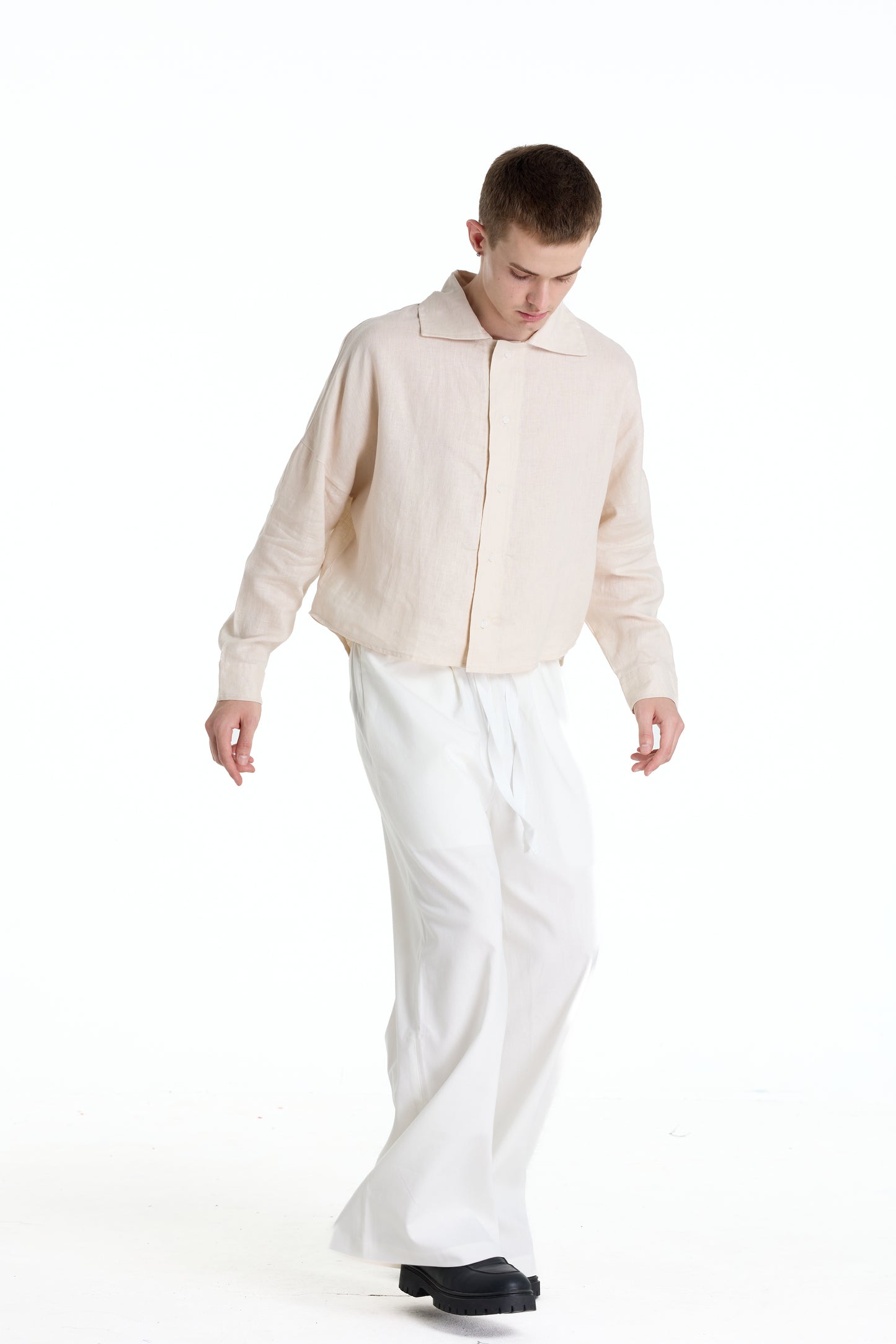 FRANCESCO LINEN TAN SHIRT