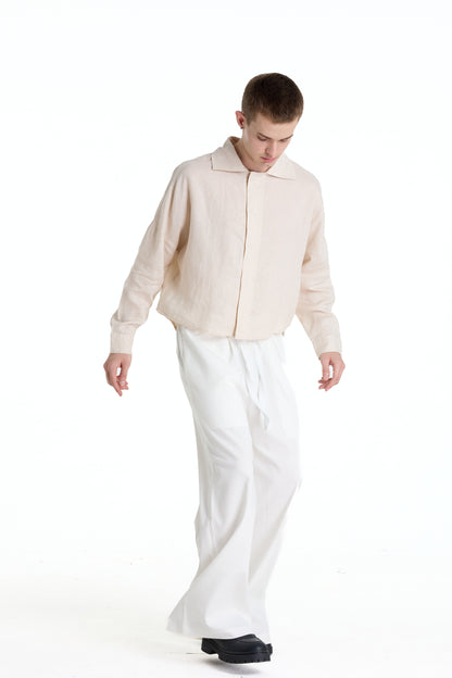 FRANCESCO LINEN TAN SHIRT