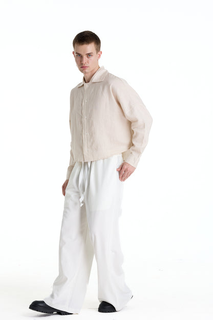 FRANCESCO LINEN TAN SHIRT