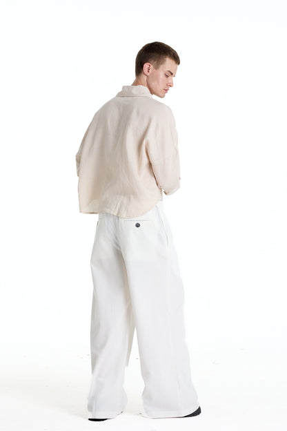 FRANCESCO LINEN TAN SHIRT