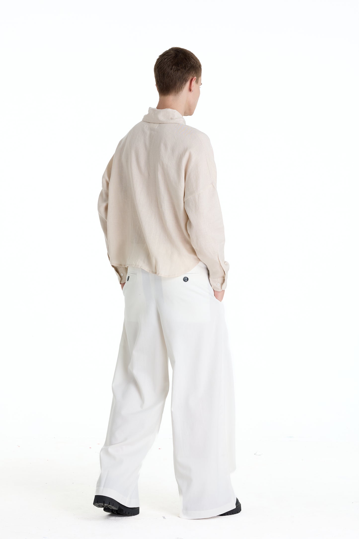 FRANCESCO LINEN TAN SHIRT