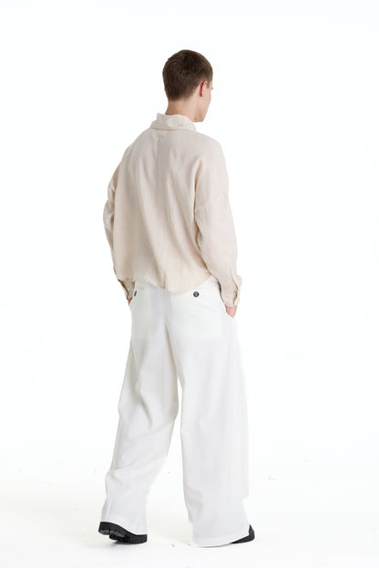 FRANCESCO LINEN TAN SHIRT