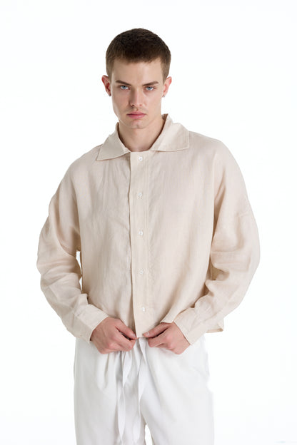 FRANCESCO LINEN TAN SHIRT