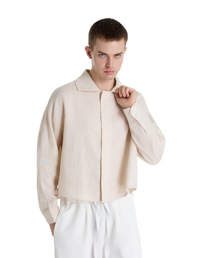 FRANCESCO LINEN TAN SHIRT
