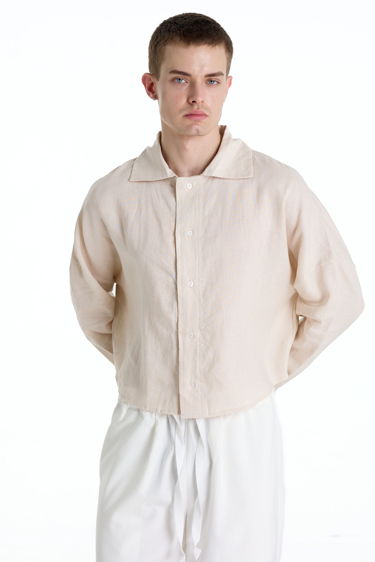 FRANCESCO LINEN TAN SHIRT