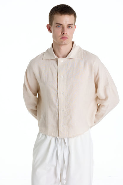 FRANCESCO LINEN TAN SHIRT