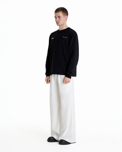 ME EMBROIDERY LONGTEE BLACK