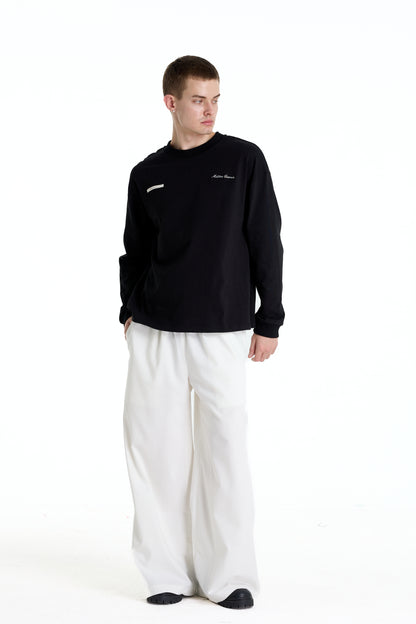 ME EMBROIDERY LONGTEE BLACK