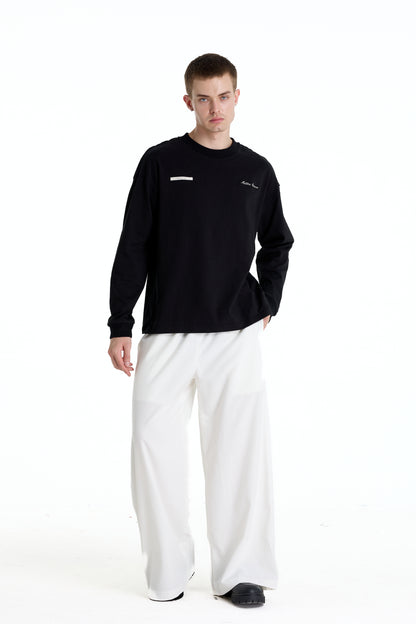 ME EMBROIDERY LONGTEE BLACK