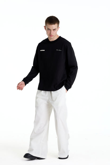 ME EMBROIDERY LONGTEE BLACK