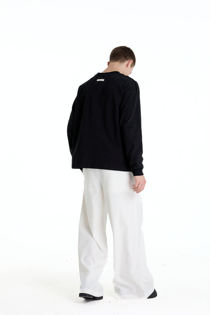 ME EMBROIDERY LONGTEE BLACK