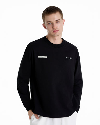 ME EMBROIDERY LONGTEE BLACK