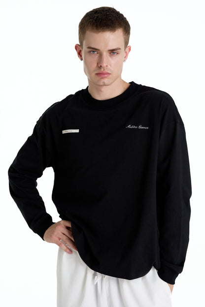 ME EMBROIDERY LONGTEE BLACK