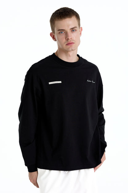ME EMBROIDERY LONGTEE BLACK